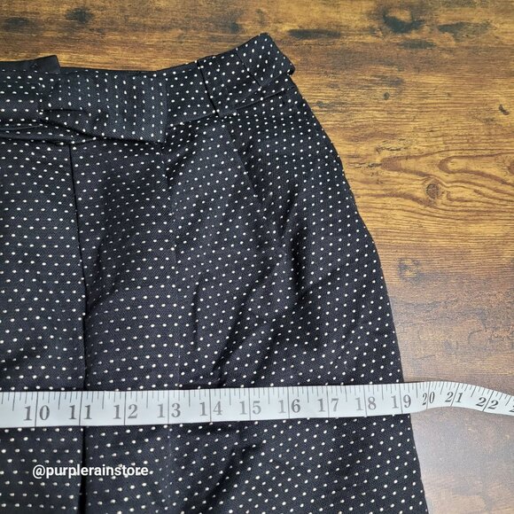 Vtg Talbots Pleated Polka Dot Skirt 4 Bow Belt Pockets 80's Pin Up Ethereal - Picture 9 of 11